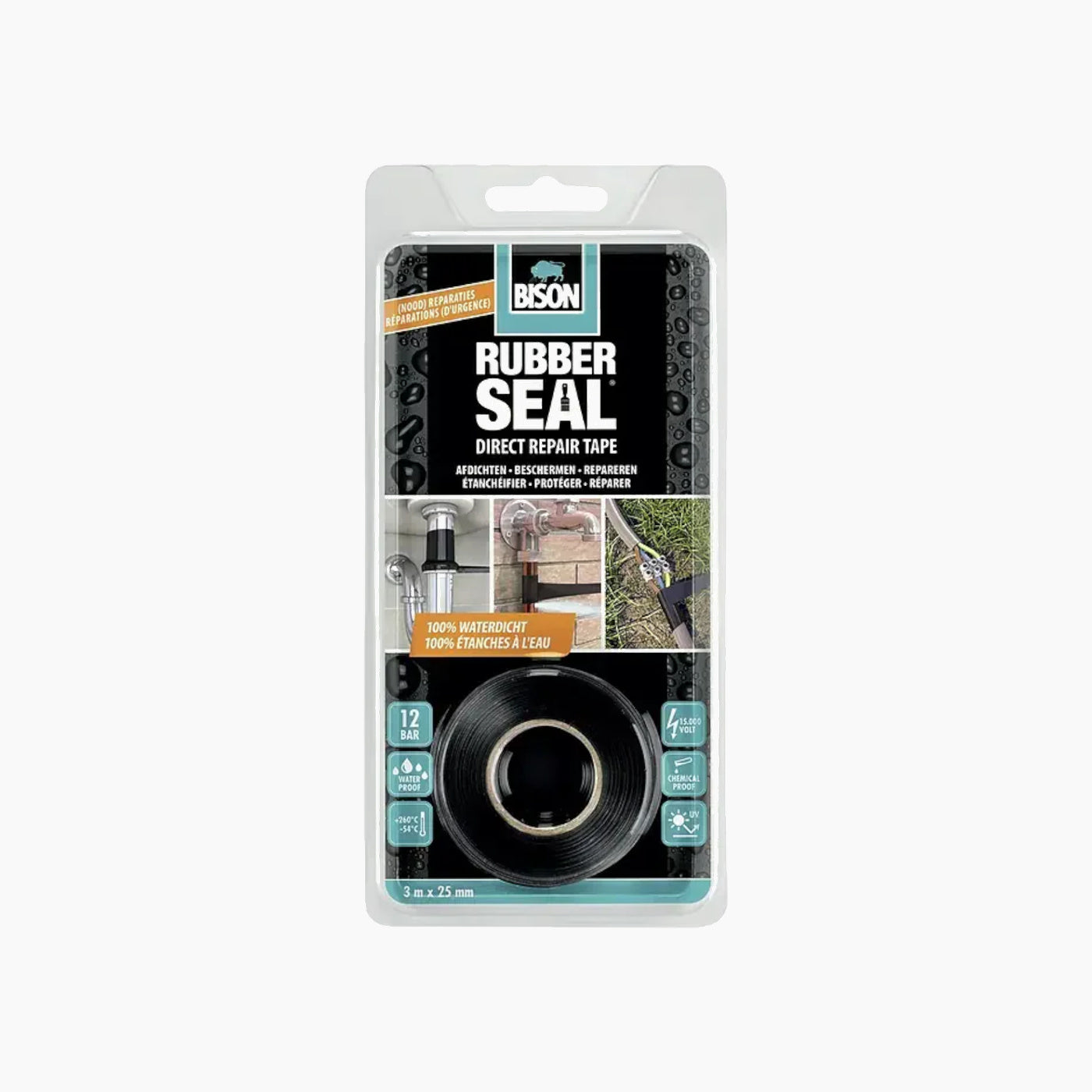 Bison 7.5cm x 5m self-fusing rubber seal tape