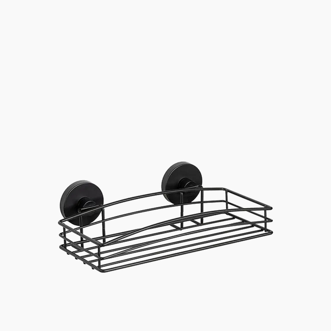 Wenko Vacuum-Loc wall shelf in black steel