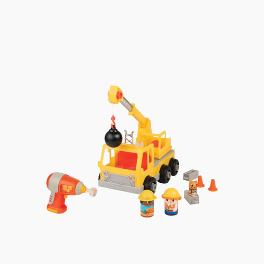 The Learning Resources Educational Insights Design & Drill Bolt Buddies Crane Take Apart Toy With Electric Toy Drill