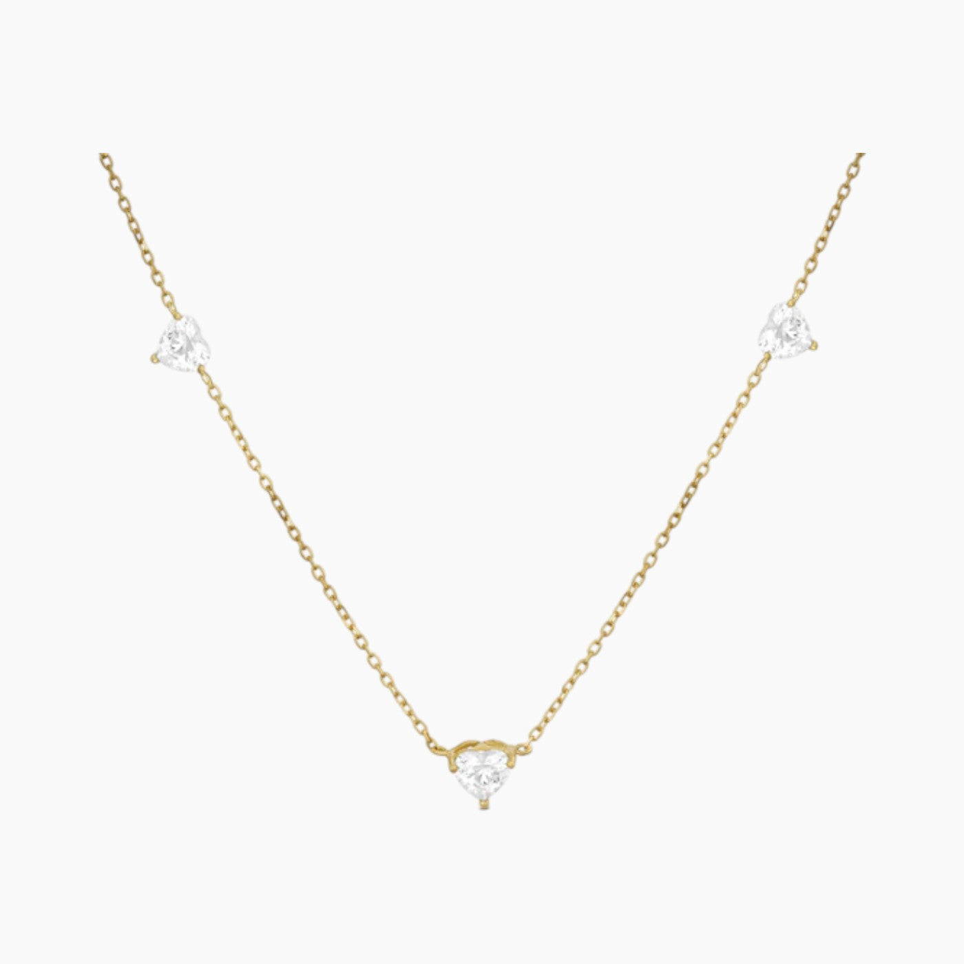Joy Jewels Triple Heart Stones Necklace