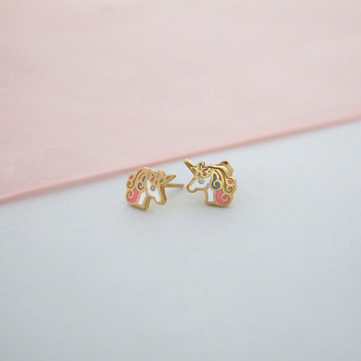 Baby Chic Fine Jewelry Unicorn Dreams Diamond Earrings - HUNA
