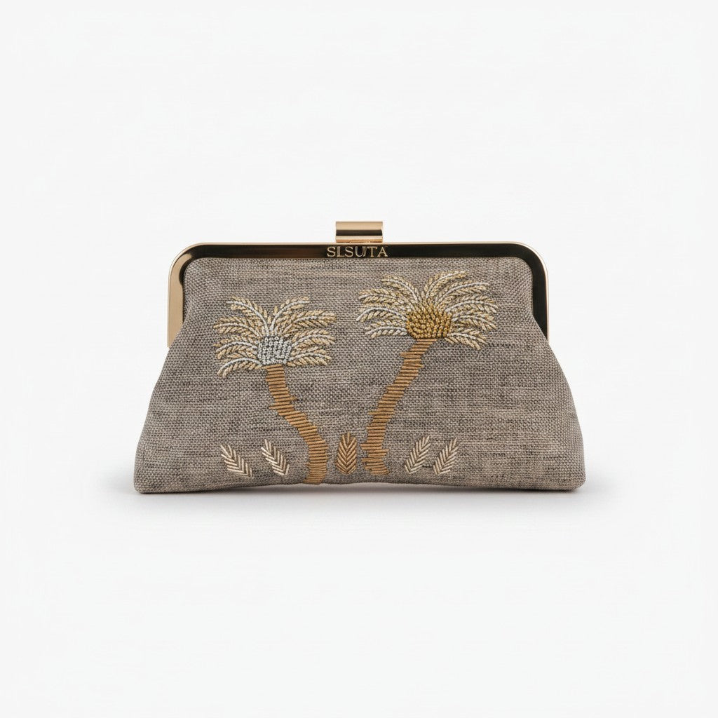 By Sireen The Palm Beaded Clutch