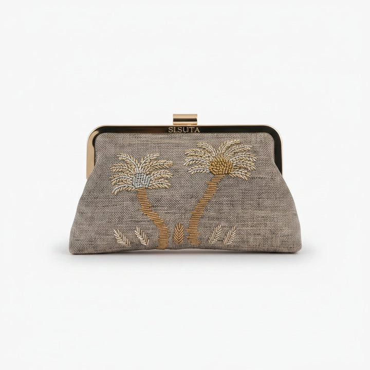 By Sireen The Palm Beaded Clutch