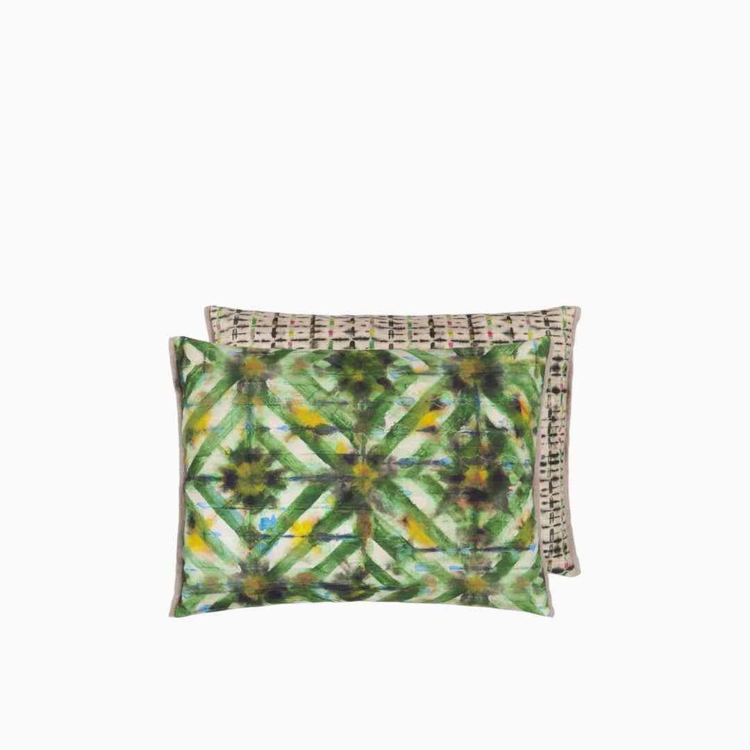 Designers Guild Parquet Batik Forest Cotton Cushion - HUNA