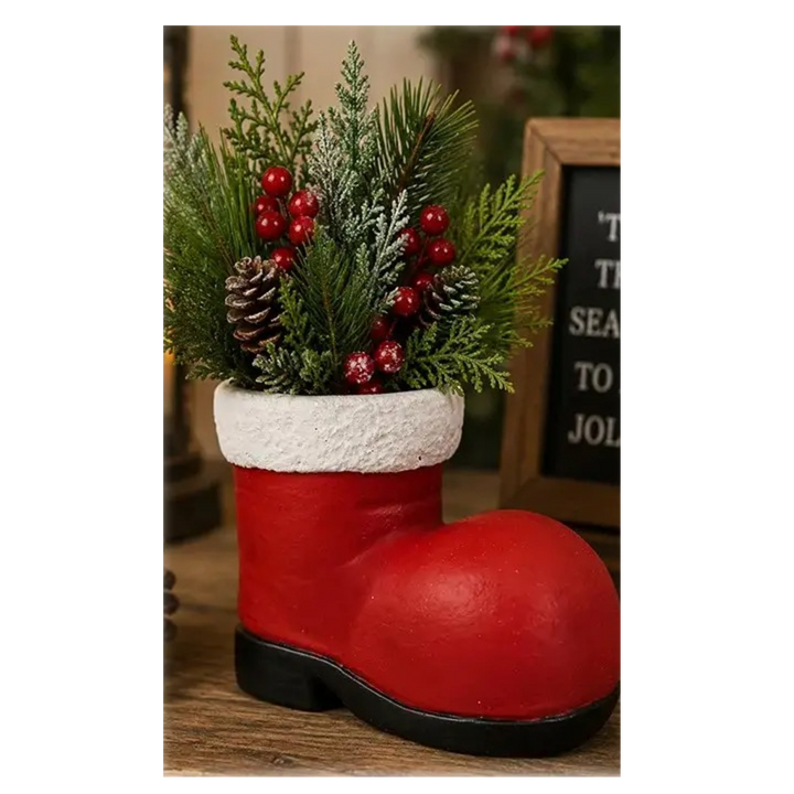 Polyresin Santa Boot