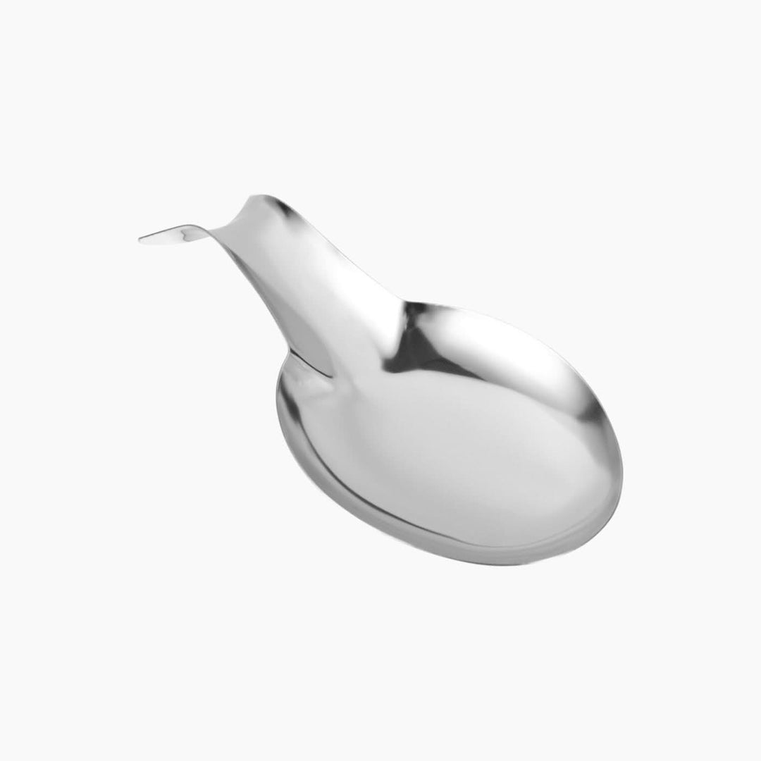 Aps stainless steel spoon rest with polished finish