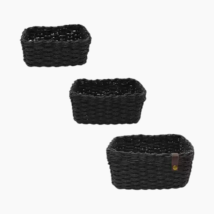 Weva Stack Faux Rattan Storage Baskets