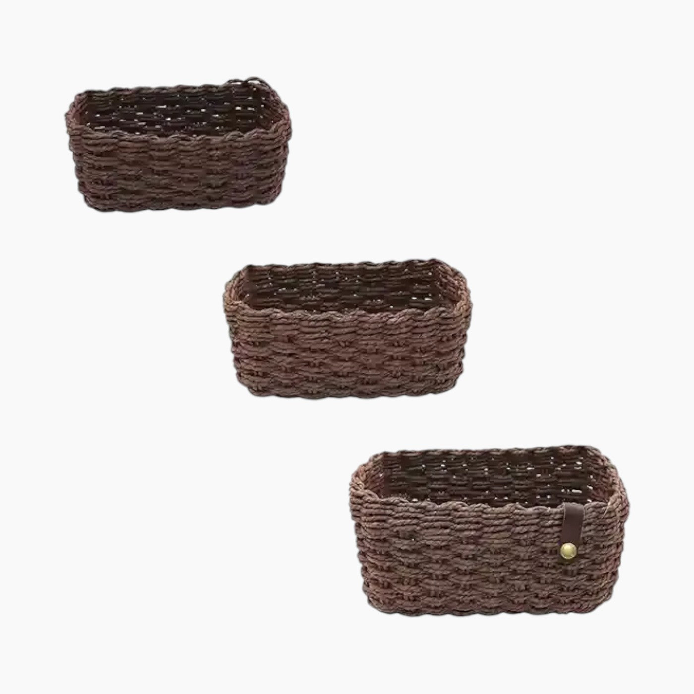 Weva Stack Faux Rattan Storage Baskets Weva Stack Faux Rattan Storage Baskets