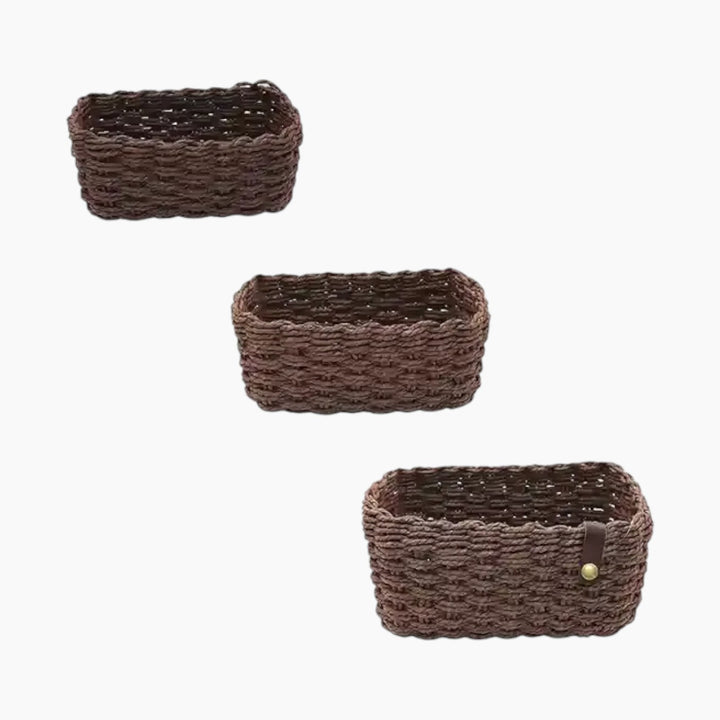 Weva Stack Faux Rattan Storage Baskets