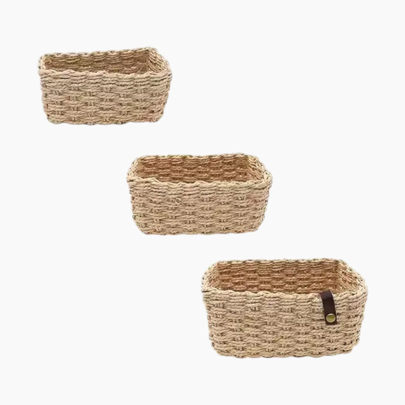 Weva Stack Faux Rattan Storage Baskets Weva Stack Faux Rattan Storage Baskets