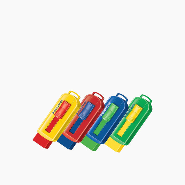 Eraser With Sliding Plastic Sleeve