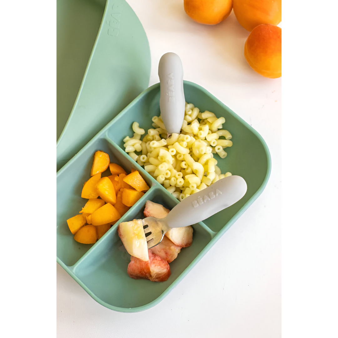 Beaba Stainless Steel Pre-cutlery Set Grey