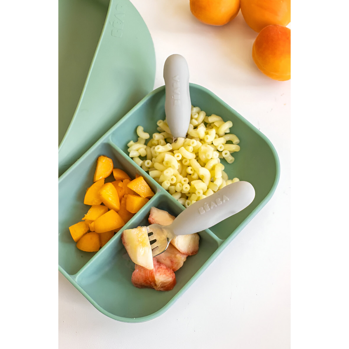 Beaba Stainless Steel Pre-cutlery Set Grey