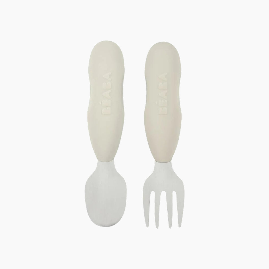 Beaba Stainless Steel Pre-cutlery Set Grey