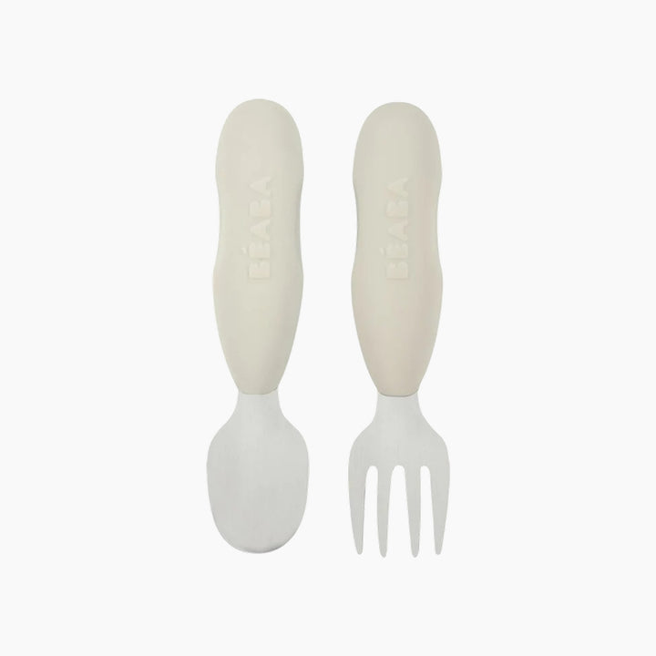 Beaba Stainless Steel Pre-cutlery Set Grey