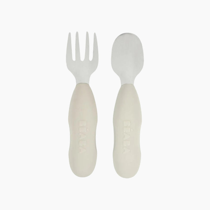 Beaba Stainless Steel Pre-cutlery Set Grey