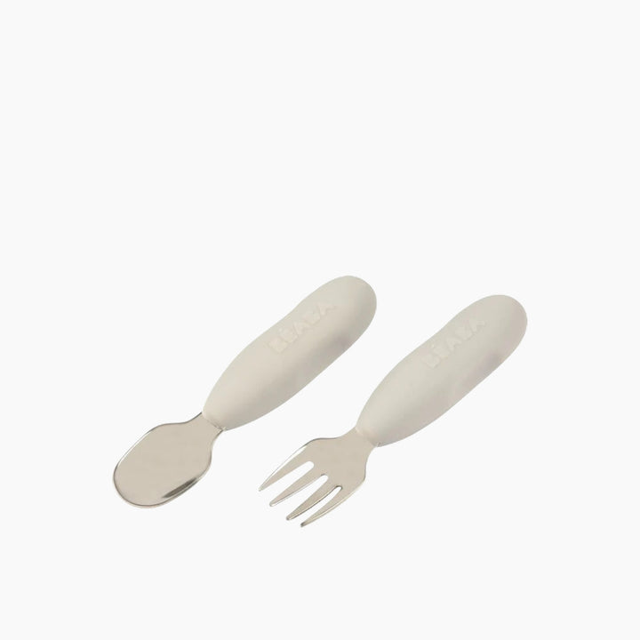 Beaba Stainless Steel Pre-cutlery Set Grey