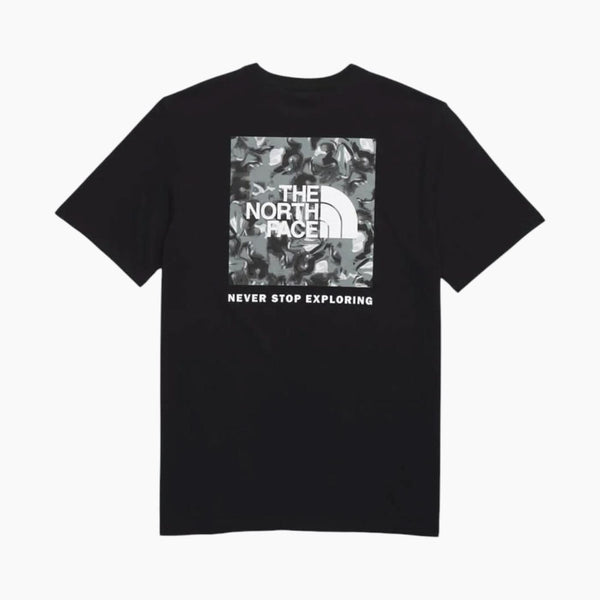 قميص الأولاد من The North Face بأكمام قصيرة وطبعة Never Stop