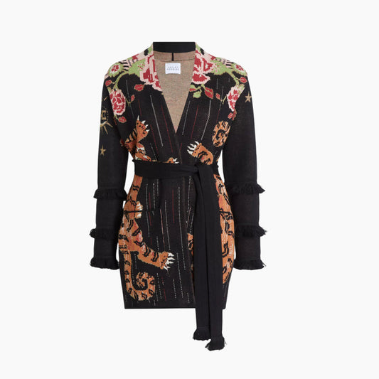 Hayley Menzies Tibetan Tiger Cotton Jacquard Cardigan