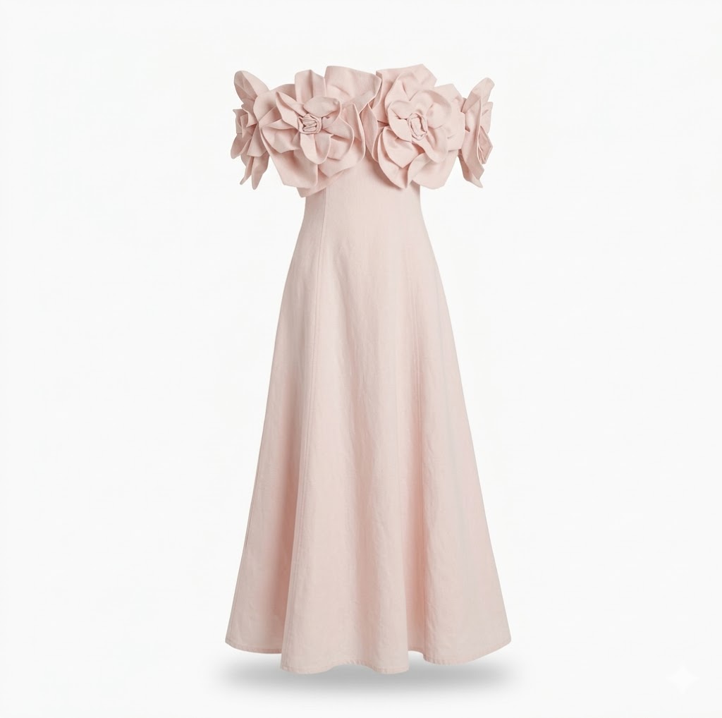 Aje Etta Flower Strapless Mini Dress