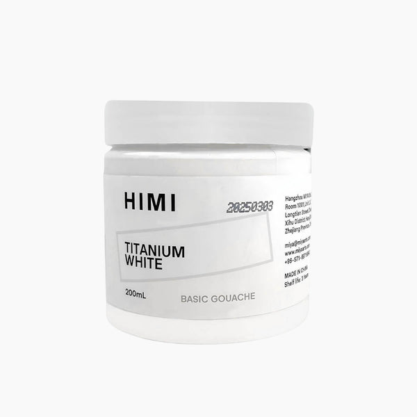 Himi Gouache Paint 200 mL Bottle Titanium White White