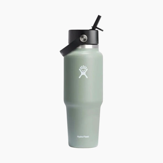 زجاجة سفر Hydro Flask بفتحة واسعة سعة 32 أونصة مع غطاء مرن وشفاط