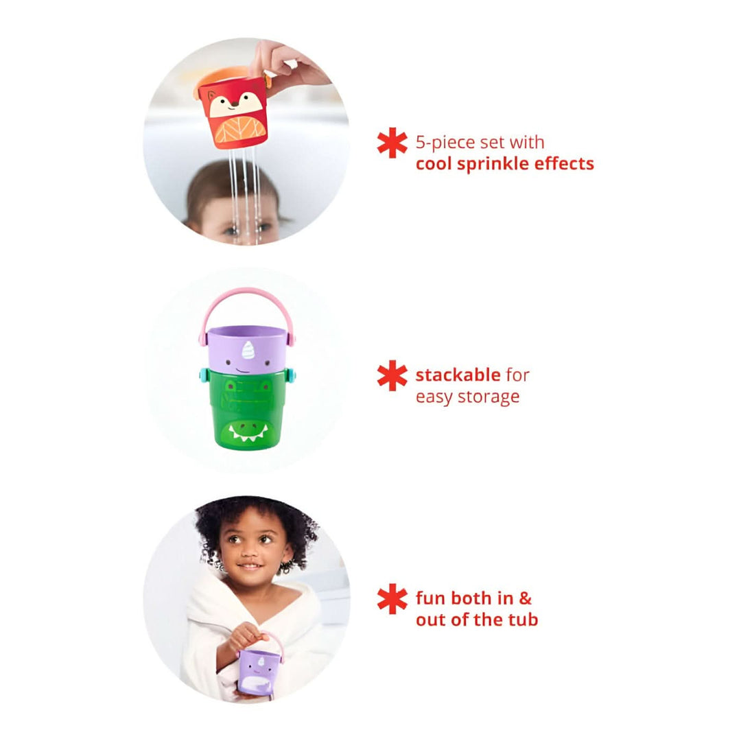 Skip Hop Zoo Stack &amp; Pour Buckets Bath Toy